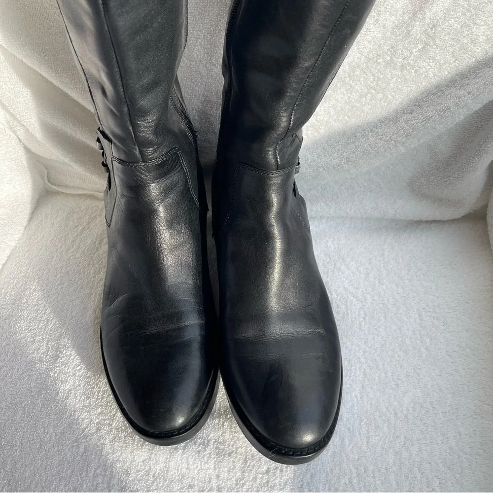 Catherine Malandrino Verda Over the Knee Black Faux Suede heeled Boots …